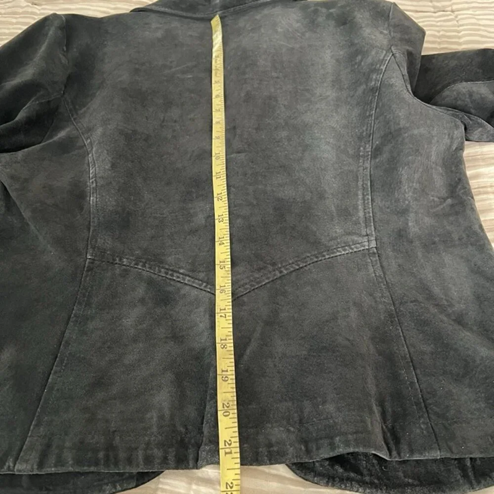 Live a Little Suede‎ Jacket sz L Fitted Short Feminine Boho chic Coquette Retro